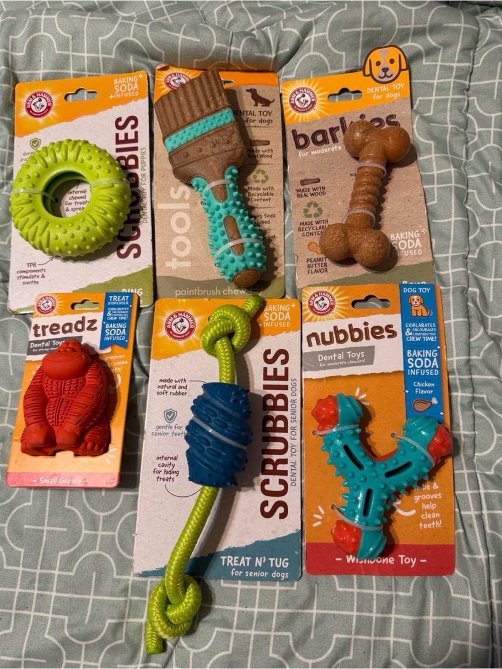 New Scrubbies & Nubbbies Dental Dog Toy Bundle